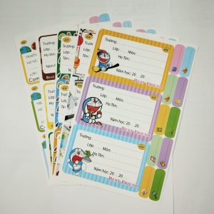 Túi 12 nhãn vở VH kèm nhãn phụ có decal tự dính VH-NV 01